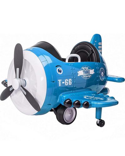 Children's electric car 20201-BLUE in the form of a helicopter and with rubber tires