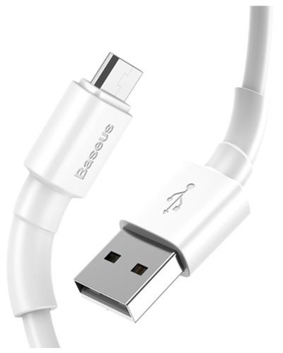 კაბელი Baseus Mini White Cable Micro USB 2.4A 1m CAMSW , 2 image - Primestore.ge