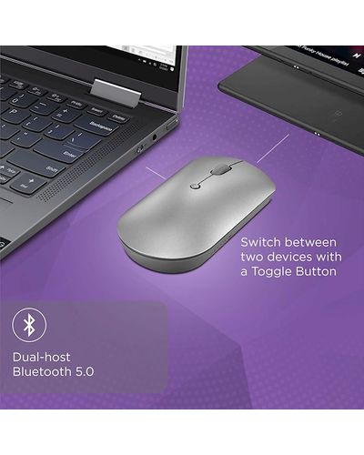მაუსი Lenovo 600 Bluetooth Silent Mouse, Blue Optical Sensor, Adjustable DPI, 4 Button, Microsoft Swift Pair, Windows, Chrome, GY50X88832, Gray , 4 image - Primestore.ge