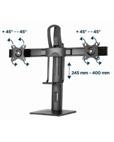 Monitor stand Gembird MS-D2-01 Double monitor desk stand height adjustable 17"-27", 4 image