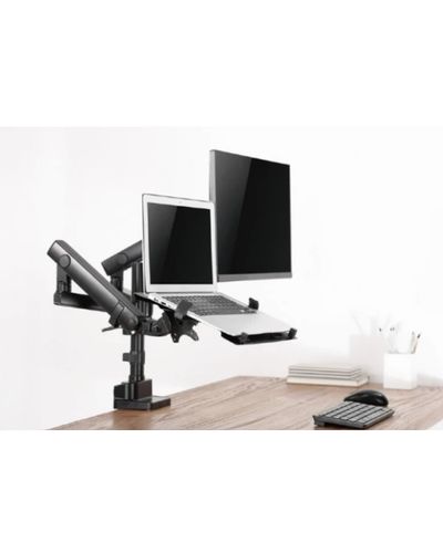 მონიტორის საკიდი Gembird MA-DA3-02 Desk mounted adjustable monitor arm with notebook tray (full-motion) 17"-32" , 3 image - Primestore.ge
