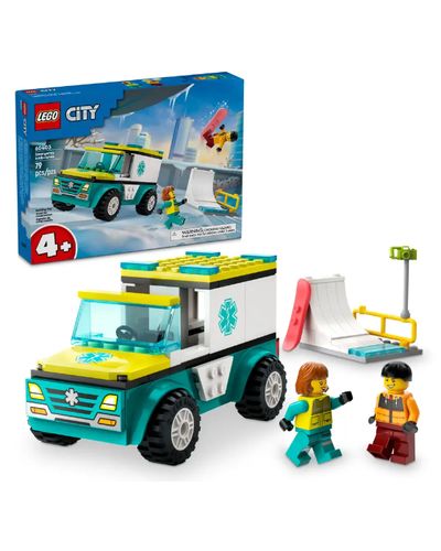 ლეგო LEGO Constructor CITY EMERGENCY AMBULANCE AND SNOWBOARDER  - Primestore.ge