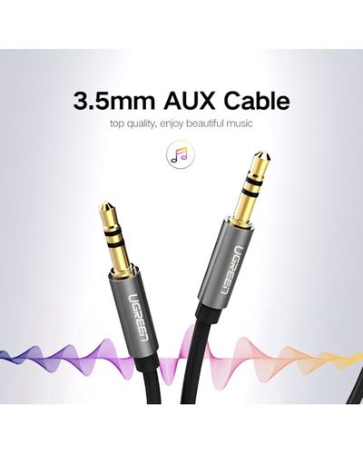 აუდიო კაბელი UGREEN AV119 (10733), 3.5mm Male to 3.5mm Male Cable, 1m, Black , 2 image - Primestore.ge
