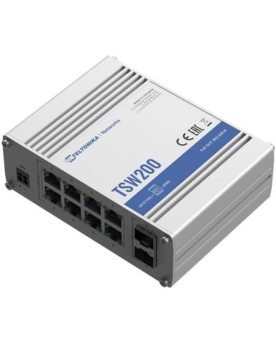 Switch Teltonika TSW200000010, 8-Port Gigabit, PoE + Switch, White, 2 image