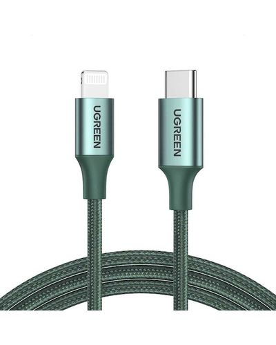USB cable UGREEN US304 (80564), 87W, MFi, USB-C to Lightning, 1m, Midnight Green