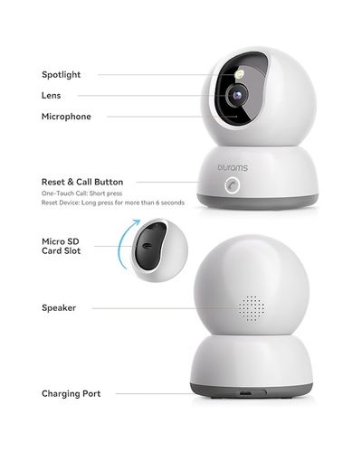 Video surveillance camera Blurams A31C Lumi, Indoor Security Camera, White, 6 image