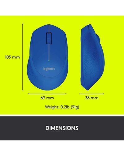 მაუსი LOGITECH M280 Wireless Mouse - BLUE - L910-004290 , 4 image - Primestore.ge
