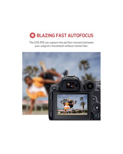 ციფრული ფოტოაპარატი Canon EOS R10 BODY 24.2MP APS-C CMOS Sensor 4K30 Video, 4K60 with Crop; HDR-PQ Multi-Function Shoe, Wi-Fi and Bluetooth , 4 image - Primestore.ge