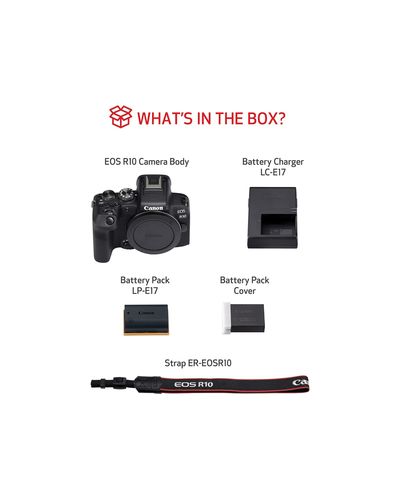 ციფრული ფოტოაპარატი Canon EOS R10 BODY 24.2MP APS-C CMOS Sensor 4K30 Video, 4K60 with Crop; HDR-PQ Multi-Function Shoe, Wi-Fi and Bluetooth , 5 image - Primestore.ge