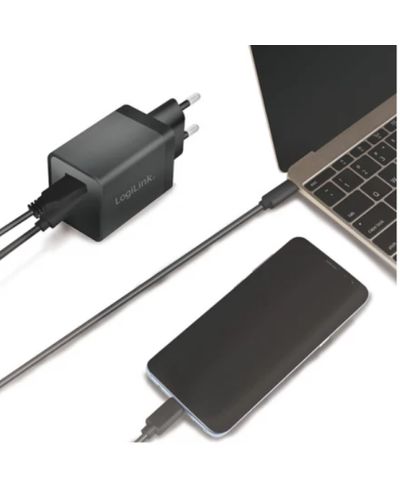 Adapter Logilink PA0300 USB travel charger set vehicle & socket charger 1x USB-A 1x USB-C 15 W black, 6 image