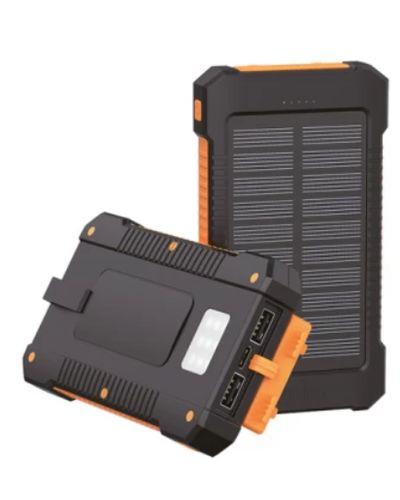 პორტატული დამტენი Logilink PA0304 Solar Power Bank 8000mAh Flashlight 2xUSB Orange/Black , 2 image - Primestore.ge
