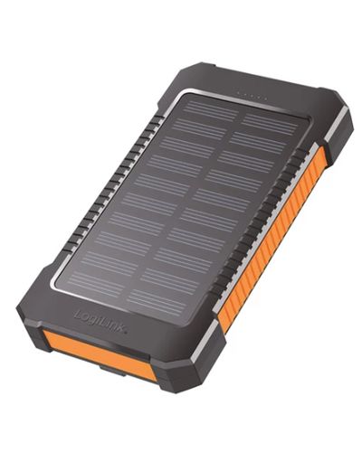 პორტატული დამტენი Logilink PA0304 Solar Power Bank 8000mAh Flashlight 2xUSB Orange/Black  - Primestore.ge
