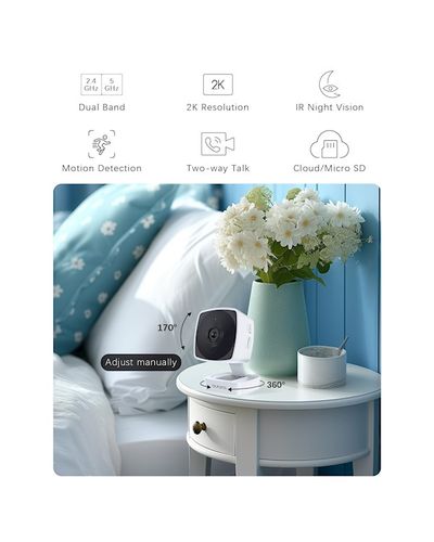 Video surveillance camera Blurams A12S FoldVue, Indoor Security Camera, White, 4 image
