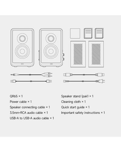 დინამიკი Edifier QR65, 70W, Bluetooth, USB, USB-C, AUX, Speaker With GaN Charger, White , 6 image - Primestore.ge