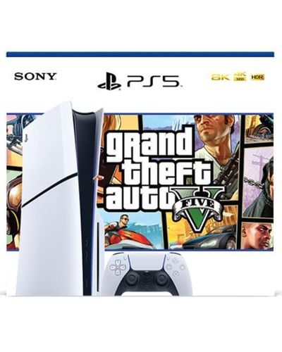 ფლეისთეიშენი Sony PlayStation PS5 Slim 1TB GTA V Bundle  - Primestore.ge