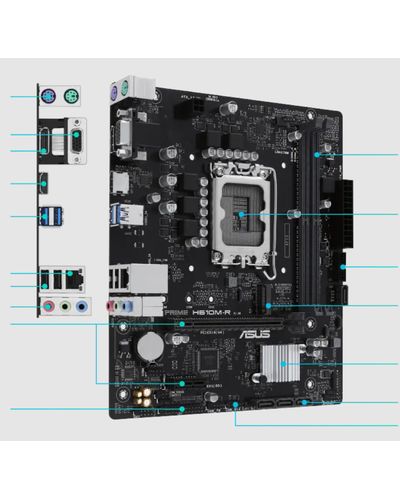 დედა დაფა Asus LGA 1700/ PRIME H610M-R-SI//LGA1700,H610,DP,HDMI,VGA,MB 13th generation Intel , 2 image - Primestore.ge