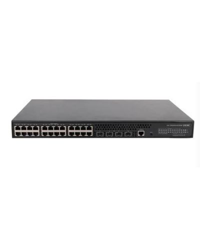 Switch H3C S5024PV3-EI-HPWR L2 Ethernet Switch with 24*10/100/1000Base-T PoE+ Ports(AC 370W,DC 740W) and 4*1000Base-X SFP Ports,(AC/DC)
