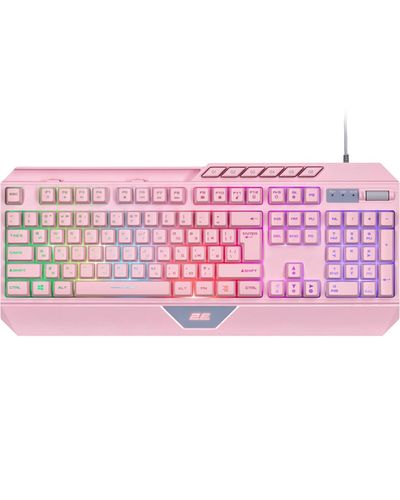 Keyboard 2E GAMING Membrane keyboard KG315 110key, USB-A, EN/UA, RGB, pink