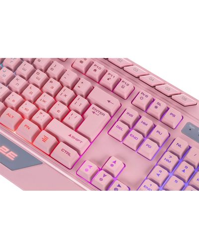 Keyboard 2E GAMING Membrane keyboard KG315 110key, USB-A, EN/UA, RGB, pink, 3 image
