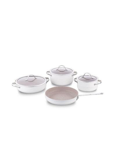 Pots and pans set Korkmaz A2619-2 Linea 7 pcs Cookware Set- Vanilla
