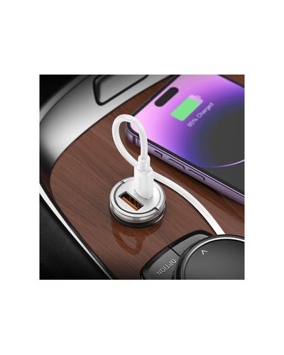 Car charger Hoco NZ10 Handy PD45W+QC3.0 Dual Port 2xUSB-C car charger silver, 3 image