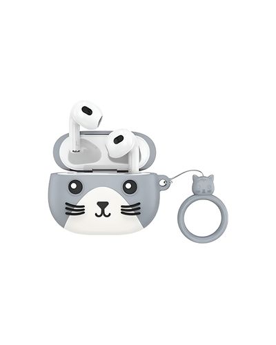 ყურსასმენი Hoco EW46 True TWS wireless headset Mysterious Cat - White Gray , 2 image - Primestore.ge