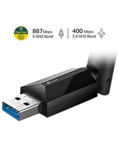 ადაპტერი TP-Link AC1300 High Gain Dual Band USB Adapter Archer T3U Plus , 2 image - Primestore.ge
