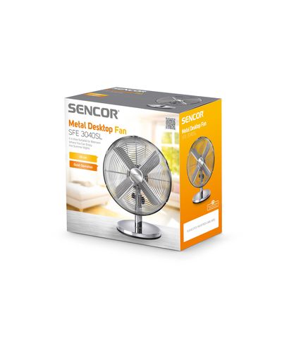 ვენტილატორი Sencor SFE 3040SL Desk Fan, 35 W, Diameter- 30 cm, 3speed, High Quality Chromed , 3 image - Primestore.ge