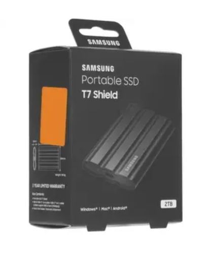 მყარი დისკი SAMSUNG SSD T7 PORTABLE 2TB MU-PE2T0S/WW SHIELD BLACK , 2 image - Primestore.ge