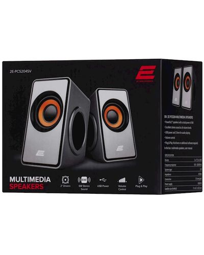 Speaker 2E Multimedia speaker PCS204, 2.0, USB, Silver, 3 image