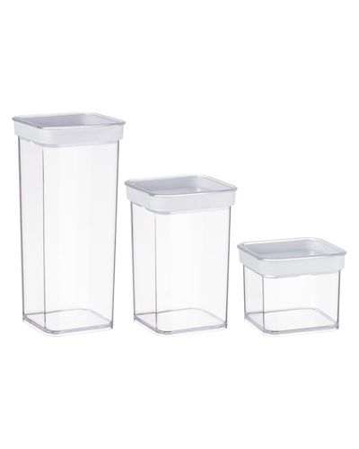 კონტეინერის ნაკრები Ardesto Food storage containers Fresh, 3pcs, plastic, white  - Primestore.ge