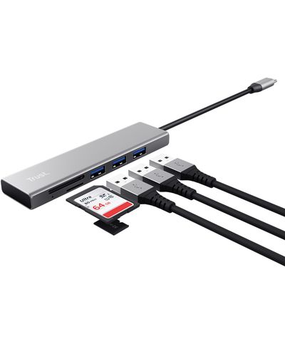 USB ჰაბი TRUST HALYX FAST USB-C HUB & CARD READER  - Primestore.ge