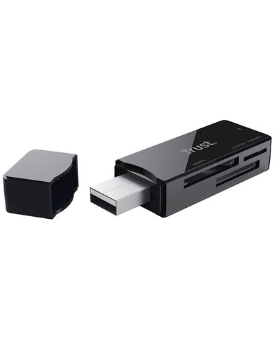 ბარათის წამკითხველი Trust Nanga USB-A to M2 / SD Card Reader, Black , 2 image - Primestore.ge