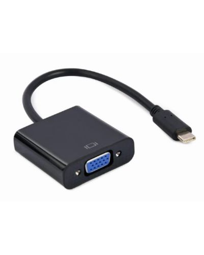ადაპტერი Gembird A-CM-VGAF-01 USB Type-C to VGA adapter cable 15cm Black  - Primestore.ge