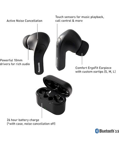 Headphone Panasonic RZ-B310WDG-K TWS Wireless headset Black, 2 image