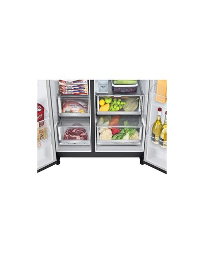 Refrigerator LG GR-X267CQES.AMCQMER-Side By Side, 179x91x74, 617 Liters, InstaView™ Door-in-Door®, INVERTER, Linear Cooling, Hygiene FRESH+™, ThinQ™, Matte Black, 6 image