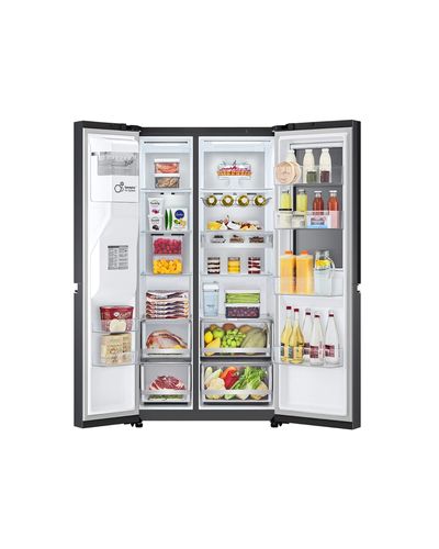 Refrigerator LG GR-X267CQES.AMCQMER-Side By Side, 179x91x74, 617 Liters, InstaView™ Door-in-Door®, INVERTER, Linear Cooling, Hygiene FRESH+™, ThinQ™, Matte Black, 4 image