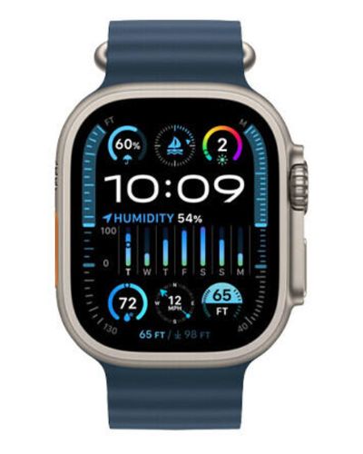 სმარტ საათი Apple Watch Ultra 2 49mm Titanium Blue Ocean Band MRF73 , 2 image - Primestore.ge