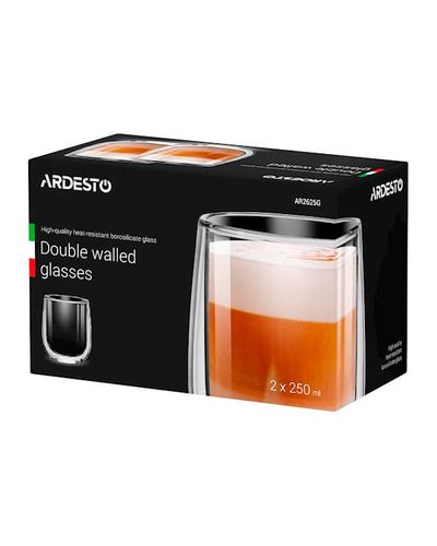 ჭიქა ARDESTO Double wall borosilicate glass mug set 250 ml 2 pcs , 2 image - Primestore.ge