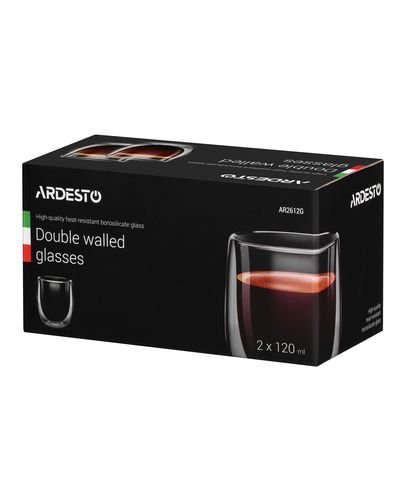 ამერიკანოს ჭიქა ARDESTO Double wall borosilicate glass mug set Ardesto, 120 ml, 2 pcs , 2 image - Primestore.ge
