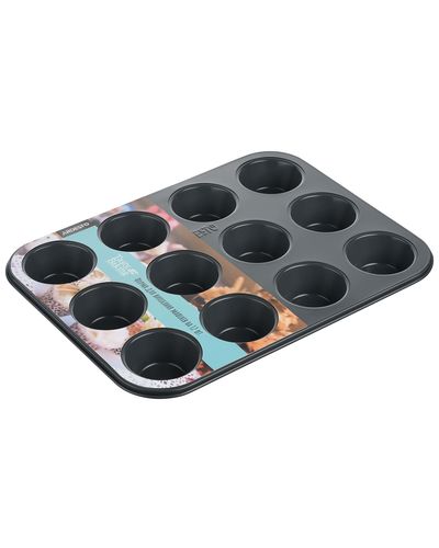 მაფინების საცხობი ფორმა 12 cup muffin pan Ardesto Tasty baking, 35x26.5x3cm, carbon steel , 2 image - Primestore.ge