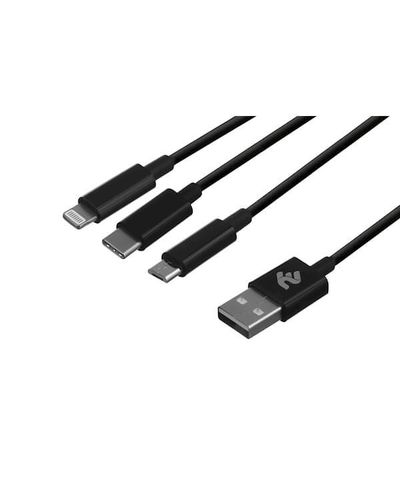USB cable 2E USB 3 in 1 Micro / Lightning / Type C, 5V / 2.4A, Black, 1.2m, 5 image