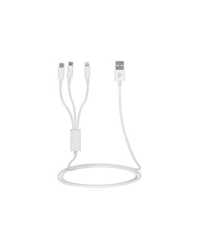 USB cable 2E USB 3 in 1 Micro / Lightning / Type C, 5V / 2.4A, White, 1.2m, 2 image
