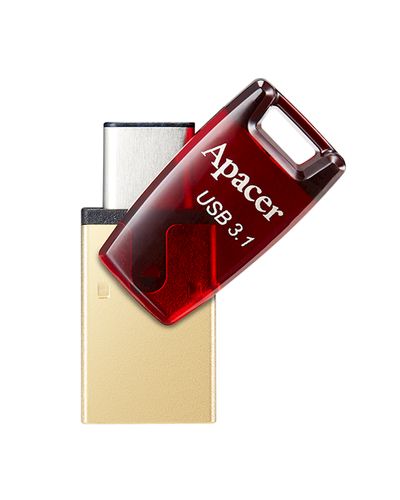 USB ფლეშ მეხსიერება Apacer 64GB USB 3.1 Type-C Dual AH180 Red , 2 image - Primestore.ge