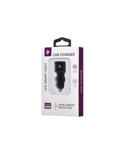 მანქანის USB დამტენი 2E ACR01 Dual USB Car Charger 2.4A&2.4A, Black , 3 image - Primestore.ge