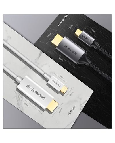 HDMI კაბელი Ugreen MM142 (50570) USB C HDMI Cable Type C to HDMI 1.5M Thunderbolt 3 for MacBook Samsung Galaxy S9 / S8 Huawei Mate 10 Pro P20 USB-C HDMI Adapter  Type C to HDMI Cable  1.5M , 3 image - Primestore.ge