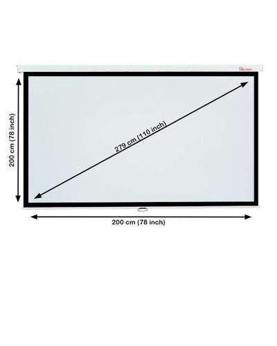 ALLSCREEN ELECTRIC PROJECTION SCREEN 200X200CM HD FABRIC CMP-8080 WITH REMOTE CONTROL 110 inch, 4 image