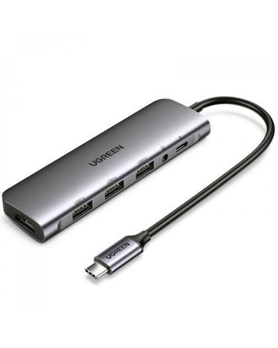 USB ჰაბი UGREEN CM136 (80132) USB-C To HDMI+3*USB 3.0 A+ AUX3.5mm+PD Power Converter , 2 image - Primestore.ge