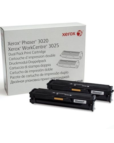 კარტრიჯი XEROX 106R03048 TONER CARTRIDGE DUAL PACK BLACK, PHASER 3020, 3025, WORKCENTRE 3025 (3000 PAGES)  - Primestore.ge