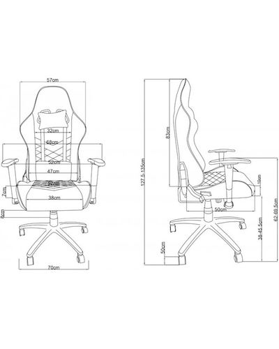 სათამაშო სავარძელი 2E 2E-GC-BUS-WT Gaming Chair Bushido White/Black , 8 image - Primestore.ge